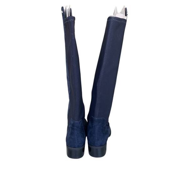 Marc Fisher Suede and Stretch Side Zip Knee-High Boots Navy Size 7.5 Wide - Picture 3 of 7